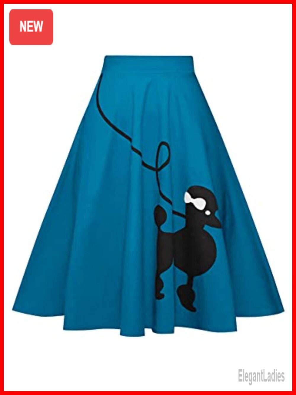 Poodle Skirt Midi 50s Vintage Pleated A-Line Retro Cosplay